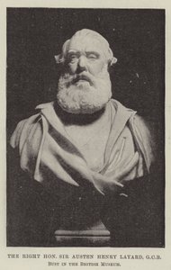 Oikea kunnia Sir Austen Henry Layard, GCB, rintakuva British Museumissa tekijältä English Photographer