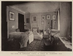 Huone Hawardenin linnassa, jossa herra Gladstone kuoli tekijältä English Photographer