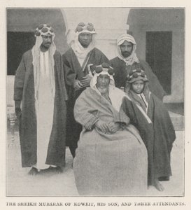 Koweitin sheikki Mubarak, hänen poikansa ja kolme hoitajaa tekijältä English Photographer