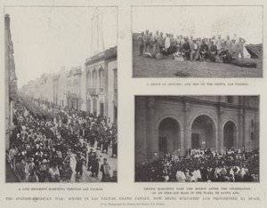 Espanjan ja Amerikan sota, kohtauksia Las Palmasissa, Grand Canarialla, jota nyt linnoittaa ja Espanja tarjoaa tekijältä English Photographer