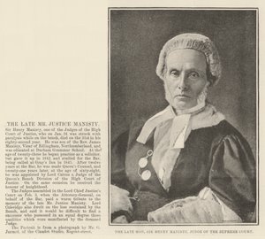 Edesmennyt herra Sir Henry Manisty, korkeimman oikeuden tuomari tekijältä English Photographer