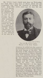 Edesmennyt herra DOyly Carte, Savoy-teatterin johtaja tekijältä English Photographer