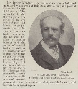 Edesmennyt herra Irving Montagu, entinen sotataiteilija, Illustrated London News tekijältä English Photographer