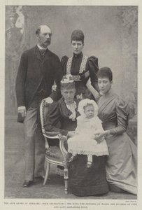 Edesmennyt Tanskan kuningatar, neljä sukupolvea, kuningas, Walesin prinsessa, Fifen herttuatar ja lady Alexandra Duff tekijältä English Photographer