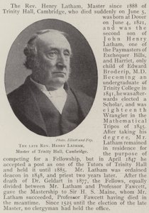Edesmennyt pastori Henry Latham, Cambridgen Trinity Hallin mestari tekijältä English Photographer