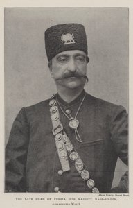 Persian edesmennyt shaahi, Hänen Majesteettinsa Nasr-ed-Din, murhattiin 1. toukokuuta tekijältä English Photographer