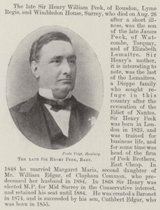 Edesmennyt Sir Henry Peek, Baronet tekijältä English Photographer