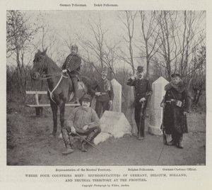 Missä neljä maata kohtaavat, Saksan, Belgian, Hollannin ja rajalla olevan neutraalin alueen edustajat tekijältä English Photographer