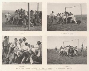 Scots Guardsin kanssa Etelä-Afrikassa, jalkapallo-ottelu tekijältä English Photographer