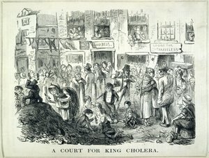 A Court for King Cholera, kuvitus teoksesta "Punch", 25. syyskuuta 1852 (litho) tekijältä English School