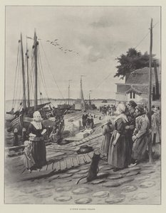 Hollantilainen kalastajakylä (litho) tekijältä English School