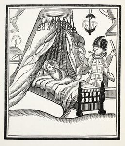 Täydellinen, tosi ja erityinen kertomus, kuvitus John Ashtonin kirjasta Chap-books of the Eightenth Century, pub. 1882 tekijältä English School