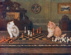 A Game of Chess (värillinen litografia) tekijältä English School