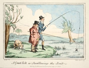 Hyvä purema tai syötin nieleminen, pubi. 1835 (käsinvärinen kaiverrus) tekijältä English School