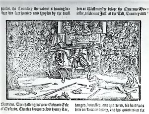 Joustoturnaus, Holinshedin "Englannin kronikoista", 1577. tekijältä English School