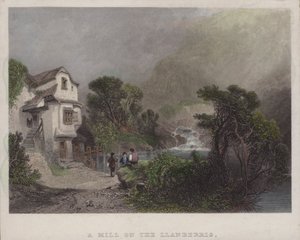 Mill on the Llanberris (värillinen kaiverrus) tekijältä English School