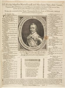 Naval Shipping Llisting, jossa on muotokuva Earl of Warwickista tekijältä English School