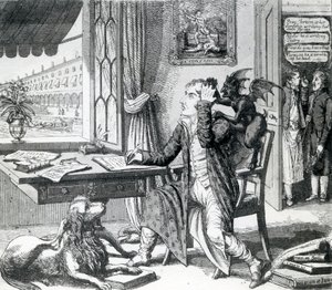 Jalo runoilija - Raapii ideoitaan, julkaissut J. Johnston, 1823 tekijältä English School
