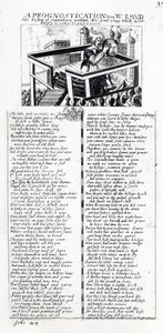 "A Prognostication on W. Laud, edesmennyt Canterburyn piispa, kirjoitettu vuonna 1641, mikä on näin ollen toteutunut", vuonna 1645 julkaistu sisällissodan traktaatti tekijältä English School
