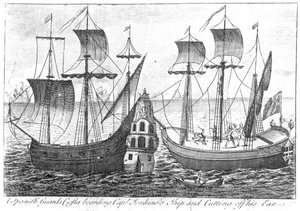 Espanjalainen "Guarda Costa" (rannikkovartiosto) astuu kapteeni Jenkinsin laivaan ja leikkaa hänen korvansa, 1731