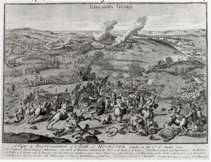 Näkymä ja esitys Hochstedin taistelusta 13. elokuuta 1704. tekijältä English School