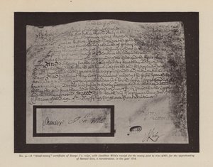 Yrjö I:n "verirahatodistus" (litografia)". tekijältä English School