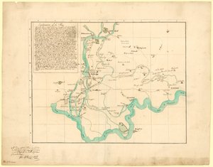 Kopio suunnitelmasta, joka suunniteltiin vuonna 1721 uuden joen tuomiseksi Uxbridgestä, korjattu, 6. helmikuuta 1766 tekijältä English School