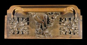 Kurjuus, joka kuvaa pientä hirviötä, jonka päälle iski hirviö, New College Chapel, Oxford, 1300-luvun loppu (puuta)