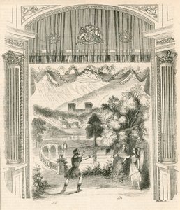 Kohtaus näytelmästä King Arthur, Drury Lane Theatre, Lontoo tekijältä English School