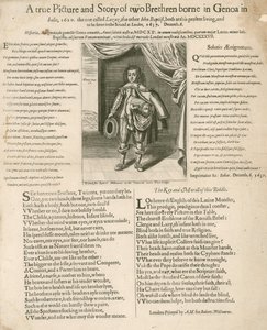 Todellinen kuva ja tarina kahdesta veljestä, jotka syntyivät Genovassa Italiassa, 1620 tekijältä English School