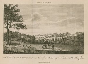 Näkymä Lord Mansfields Housesta hänen puistonsa puolelta Hampsteadin vieressä tekijältä English School