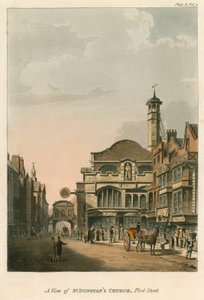 Näkymä St Dunstansin kirkolle, Fleet Street, Lontoo tekijältä English School