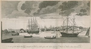 Näkymä Thames-joelta kohti Lontoota, otettu Lord Ligoniers Headista Fishers Lane, Greenwich tekijältä English School