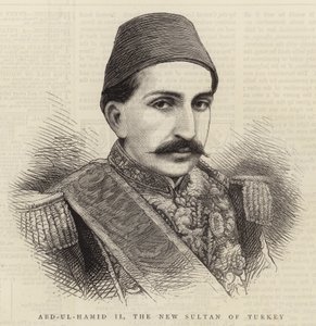 Abd-ul-Hamid II, Turkin uusi sulttaani (kaiverrus). tekijältä English School