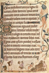 Lisää 42130 f.173 Maissipyyhkeiden pinoaminen Luttrell Psalterista, aloitettu ennen vuotta 1340 Sir Geoffrey Luttrellille (1276-1345) (vellum) tekijältä English School