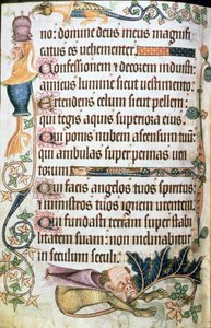 Lisää 42130 f.182v Psalmi 103 groteskilla, Luttrell Psalter, n. 1325-35 (vellum) tekijältä English School