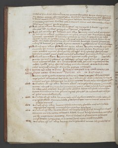 Lisää MS 16974 f.112v Eusebius of Caesarea, Chronicon, lisäysten mukaan St. Jerome, Aquitaine Prosper, Marius of Avenches ja anonyymi kirjailija (vellum) tekijältä English School