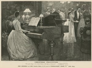 Mainos pianonvalmistaja John Brinsmead and Sonsista, Wigmore Street, Lontoo tekijältä English School