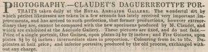 Claudets Daguerreotype Portraits -mainos tekijältä English School
