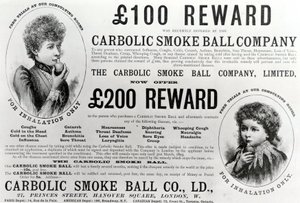 Mainos Carbolic Smoke Ball Companylle, 1893 tekijältä English School