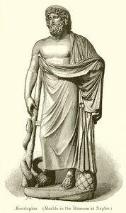 Aesculapius (Napolin museossa oleva marmori) (kaiverrus). tekijältä English School