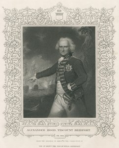 Alexander Hood, 1. varakreivi Bridport, kuvitus teoksesta Englannin taistelut merellä ja maalla, Liut. Eversti Williams, n. 1890 tekijältä English School