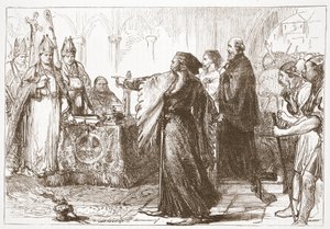 Kiista John of Gauntin ja Lontoon piispan välillä, kuvitus James Aitken Wylien (1808-1890) teoksesta The History of Protestantism, pub. 1878 tekijältä English School