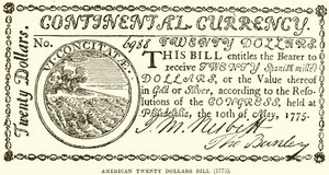 American Twenty Dollars Bill (1775) tekijältä English School