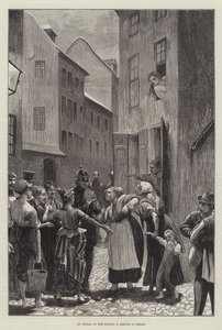 Vetoomus poliisiin, luonnos Berliinissä (kaiverrus) tekijältä English School