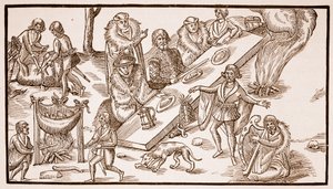 Irlantilainen juhla, 1581 (seepiakuva) tekijältä English School