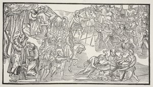 Irlannin päälliköiden viimeinen taistelu, 1581 (seepiakuva) tekijältä English School