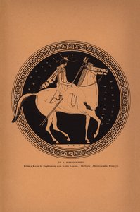 Antike griechische Erziehung: In einer Reitschule (Lithografie)