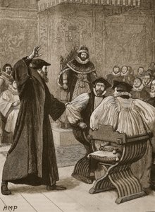 Andrew Melville ennen Scottish Privy Councilia, kuvitus Cassells Illustrated History of Englandista (seepiakuva) tekijältä English School