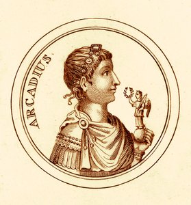 Arcadius, kuvitus George Crabbin yleisestä historiallisesta sanakirjasta, julkaistu 1825 (digitaalisesti paranneltu kuva) tekijältä English School